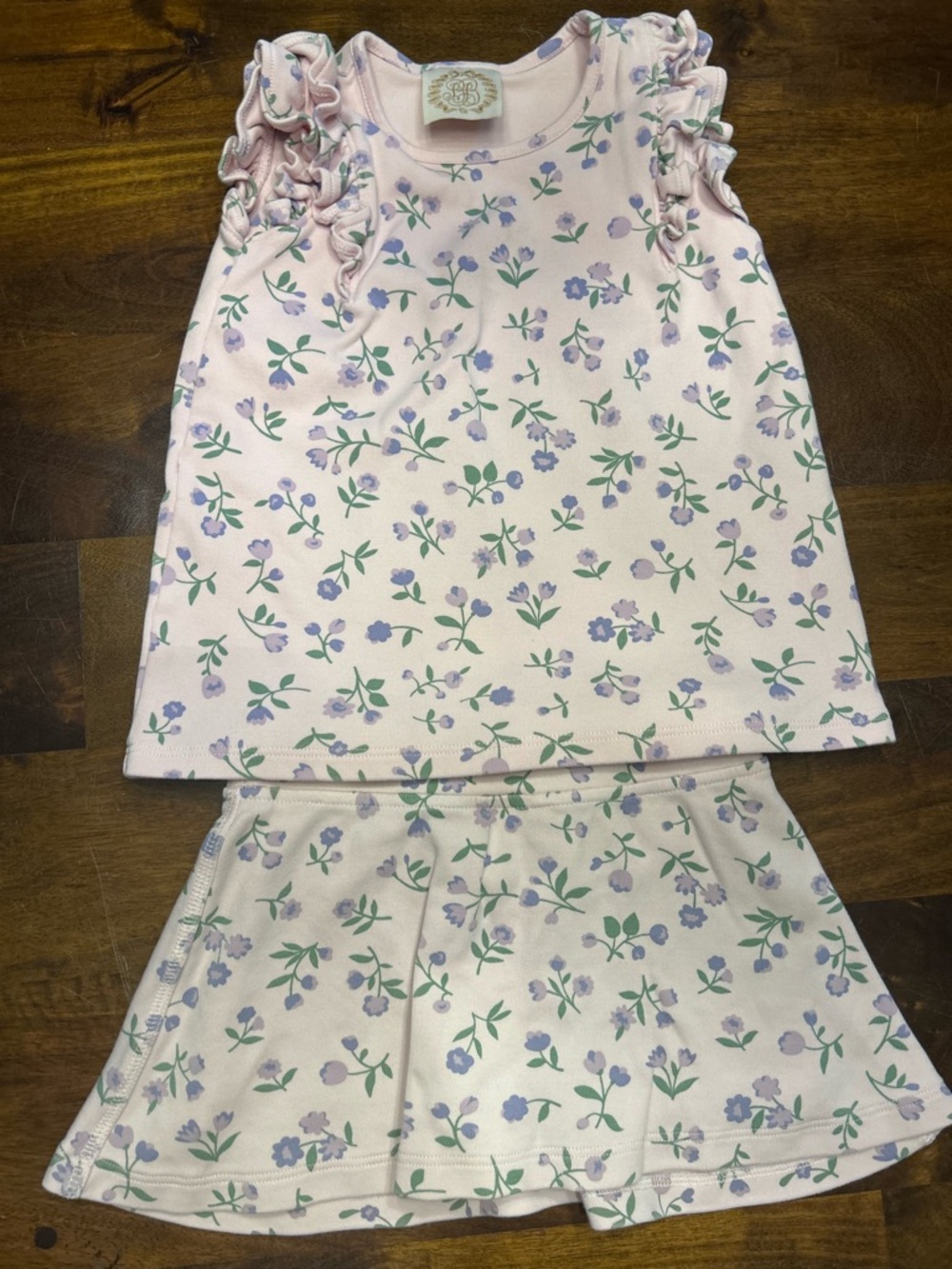 The Beaufort Bonnet Company Pink Floral Girls Matching Set